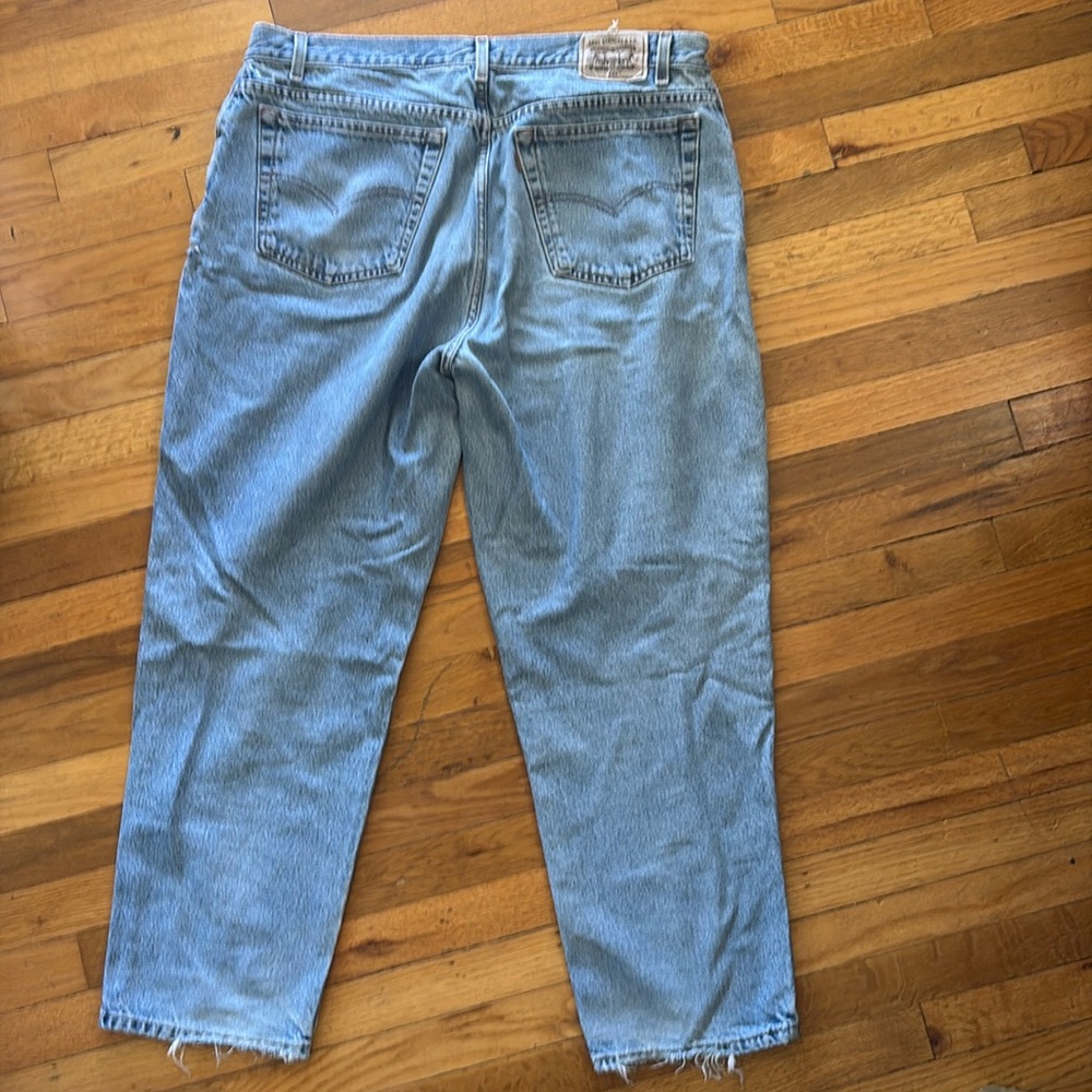 Vintage Levi’s 545 Orange Tab Leather Patch Jeans Size 48